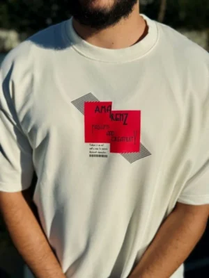 Amarenz baski ön oversize tişört AMARENZ