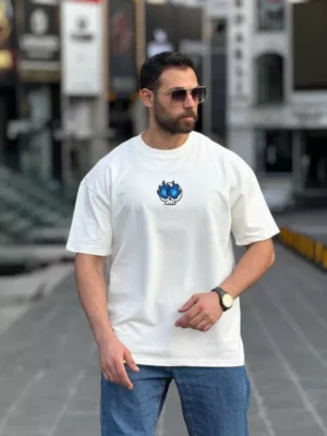 Amarenz nakiş oversize tişört broning skull