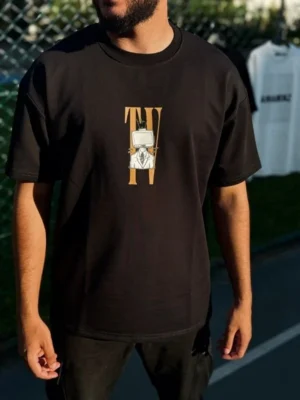 Amarenz baski oversize tişört TV MOOD