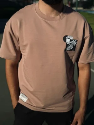 Amarenz baski ön ve arka oversize tişört SUN