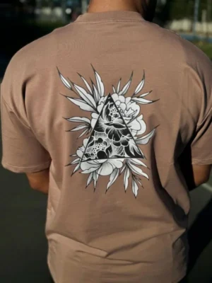 Amarenz baski ön ve arka oversize tişört SUN