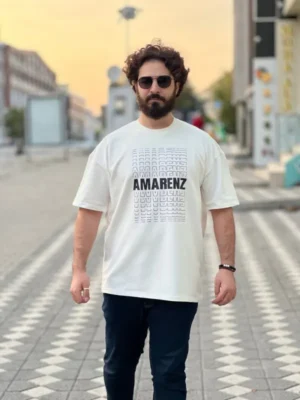 Amarenz baski ön oversize tişört AMARENZ