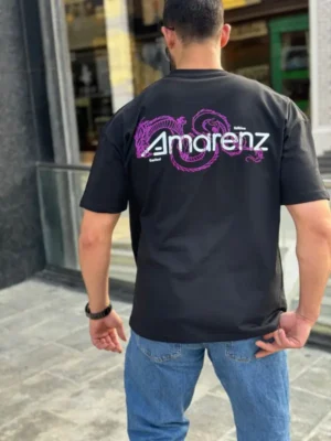 Amarenz baski ön ve arka oversize tişört Amarenz