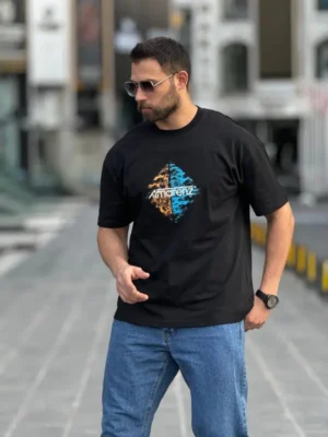 Amarenz baski ön oversize tişört AMARENZ