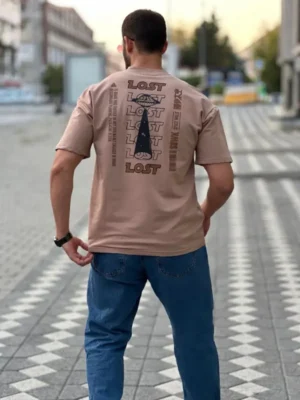 Amarenz baski ön ve arka oversize tişört LOST