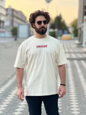 Amarenz baski ön ve arka oversize tişört LOST