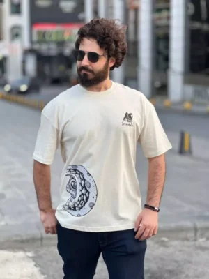 Amarenz baski ön oversize tişört astronaut