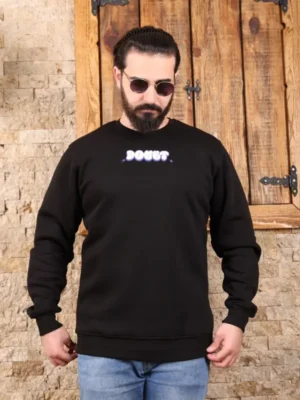 Amarenz Üç İplik Baskılı ön ve arka Sweatshirt DOUBT