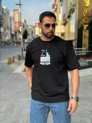 Amarenz baski ön oversize tişört New York