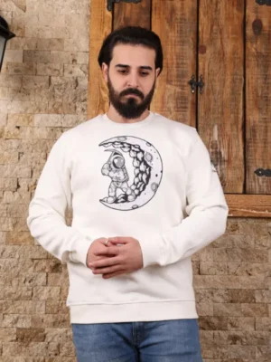 Amarenz Üç İplik Baskılı ön Sweatshirt astronaut