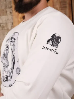Amarenz Üç İplik Baskılı ön Sweatshirt astronaut