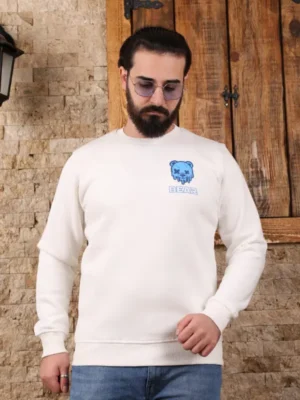 Amarenz Üç İplik Baskılı ön ve arka Sweatshirt BEAR