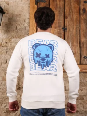 Amarenz Üç İplik Baskılı ön ve arka Sweatshirt BEAR