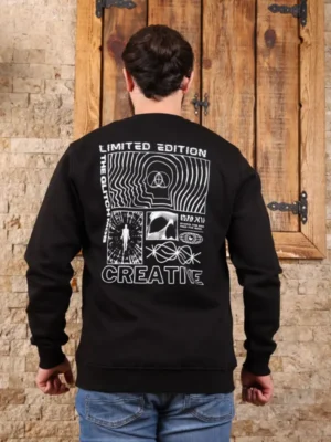 Amarenz Üç İplik Baskılı ön ve arka Sweatshirt CREATIVE