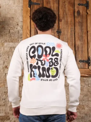 Amarenz Üç İplik Baskılı ön ve arka Sweatshirt KINDNESS